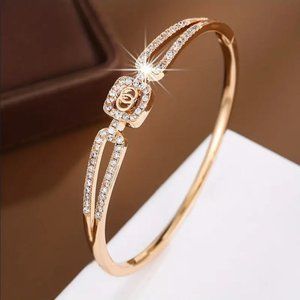 2ct Diamond 14K Gold Bangle Bracelet Womens Sterling Silver Jewelry 2 ct 14 NEW